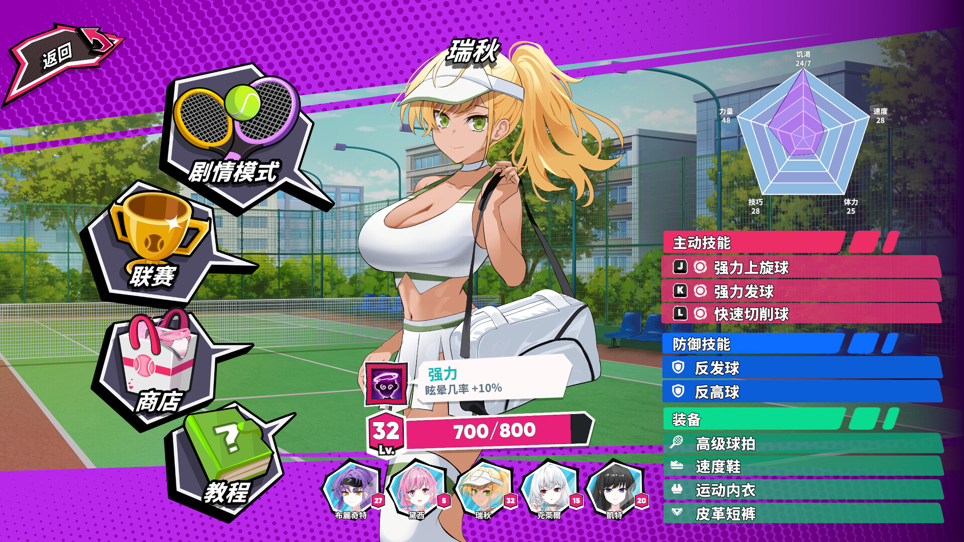 【ACT/中文/步兵全动态】网球天使EX-爆衣网球 /Academy Love Saga: Tennis Angels EX[DEMO] 中文步兵版【1.5G/新作】-嘤嘤怪之家