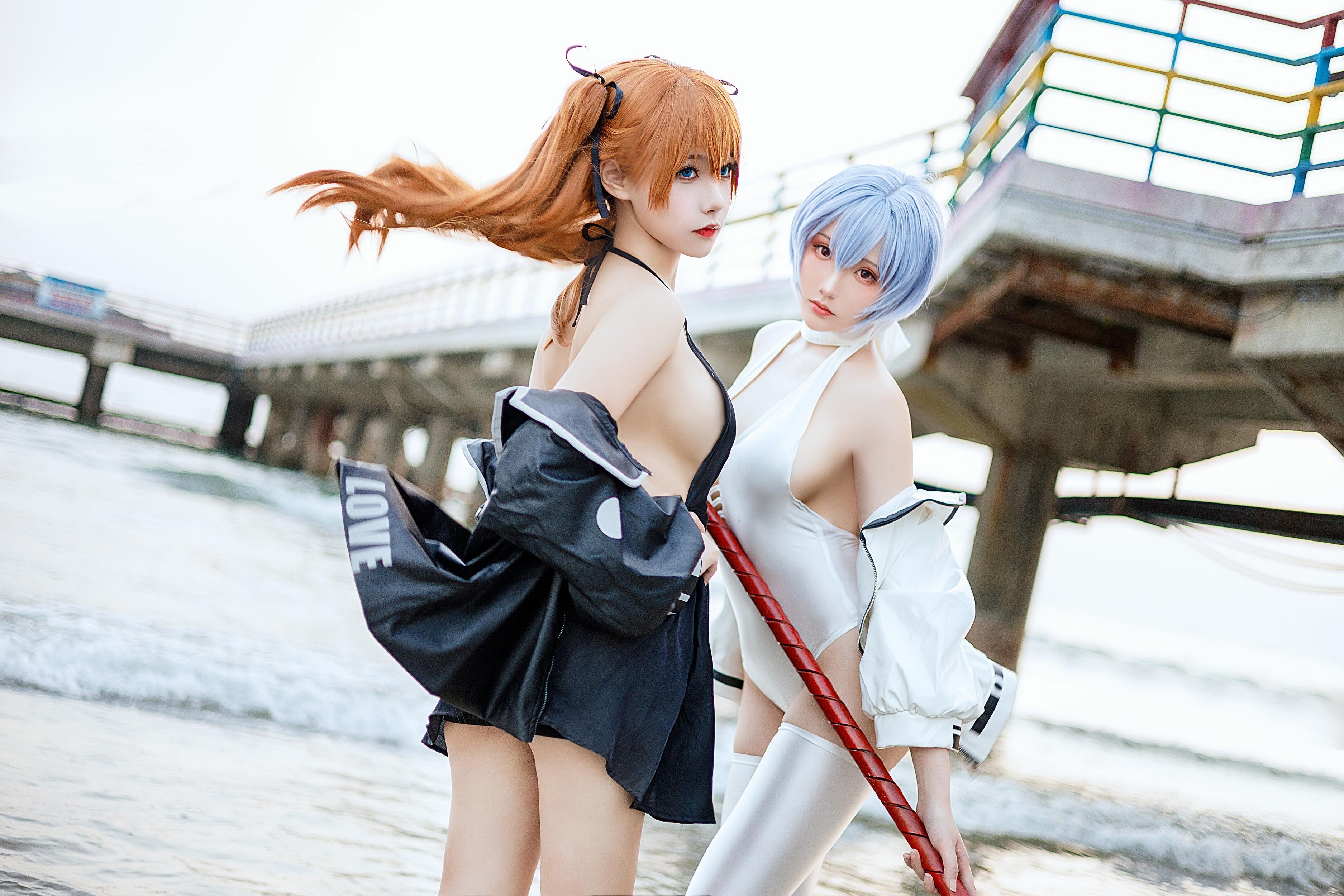 图片[3]-【COSPLAY】[瓜希酱 & Momoko葵葵] 明日香 & 绫波丽 (EVA) 双厨狂喜版 [62P]【600M】-嘤嘤怪之家