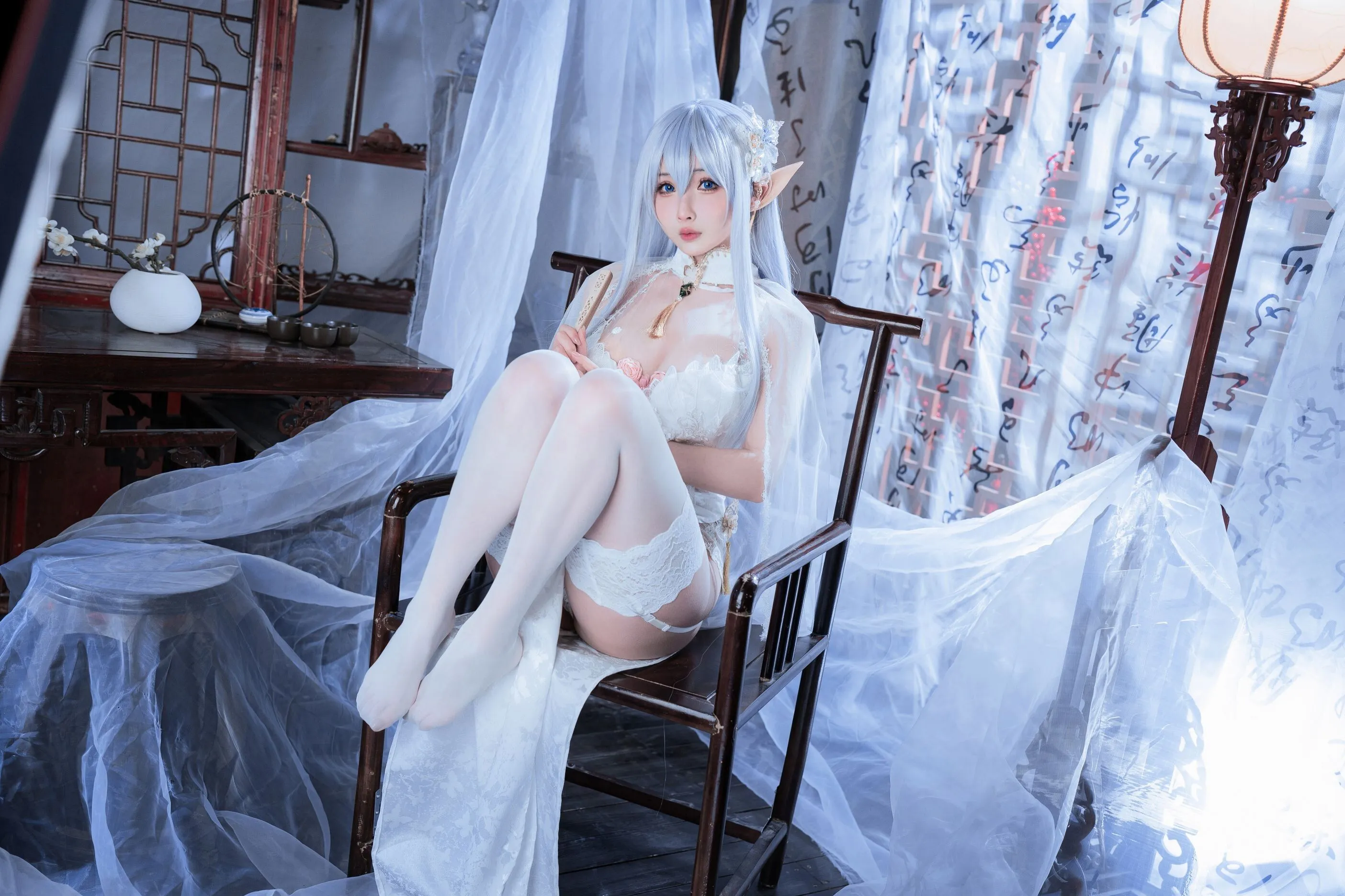 图片[2]-[COSPLAY/带视频] rioko凉凉子 Vol.129 阿尔比恩旗袍[43P 11V] [900M]-嘤嘤怪之家