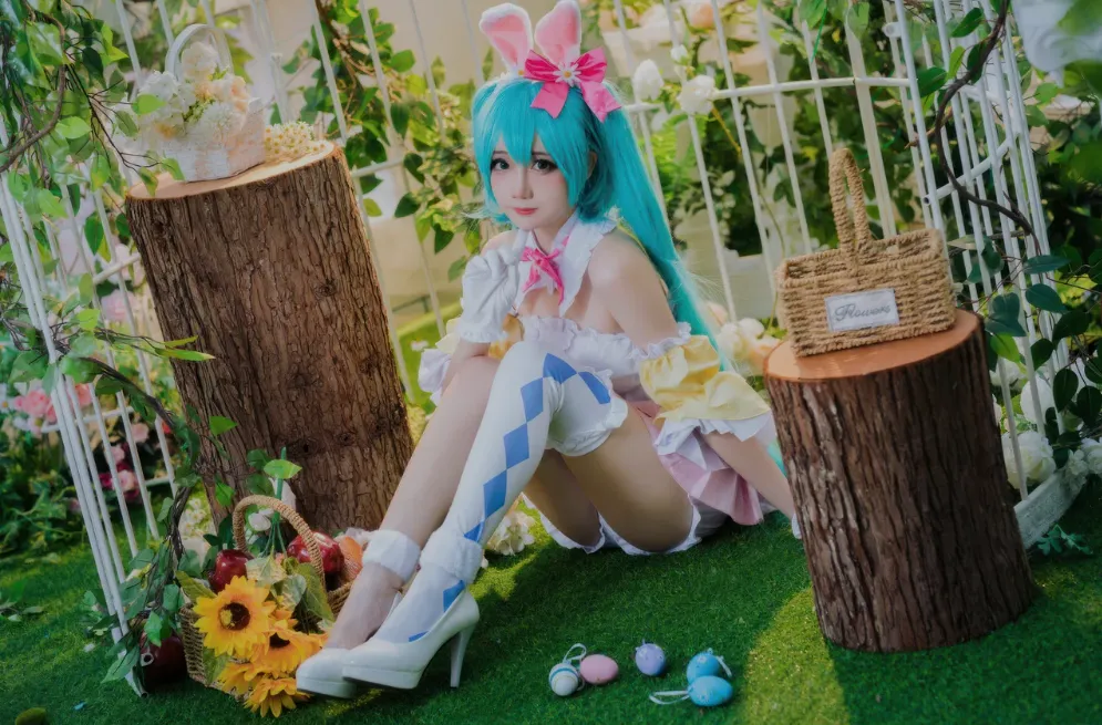 [COSPLAY]焖焖碳 - 初音未来 复活节兔子[22P] [200M]-嘤嘤怪之家